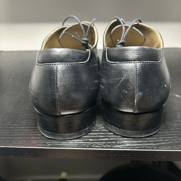 Magnanni Flex Mens Size 12 Black Leather Dress Shoes Cap Toe - Picture 6 of 13
